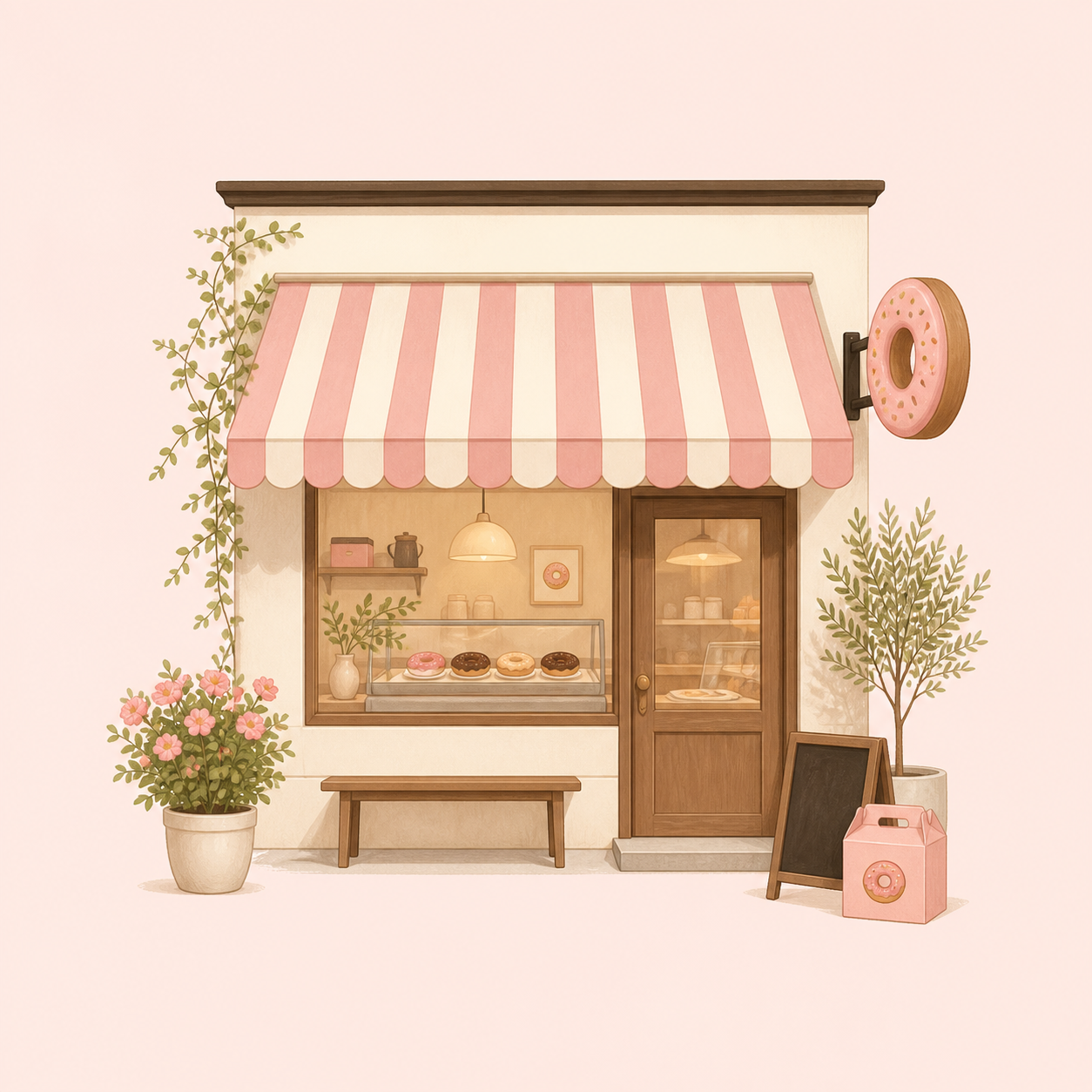 Illustrated storefront