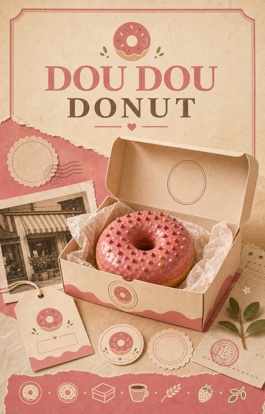 DOU DOU DONUT vintage poster